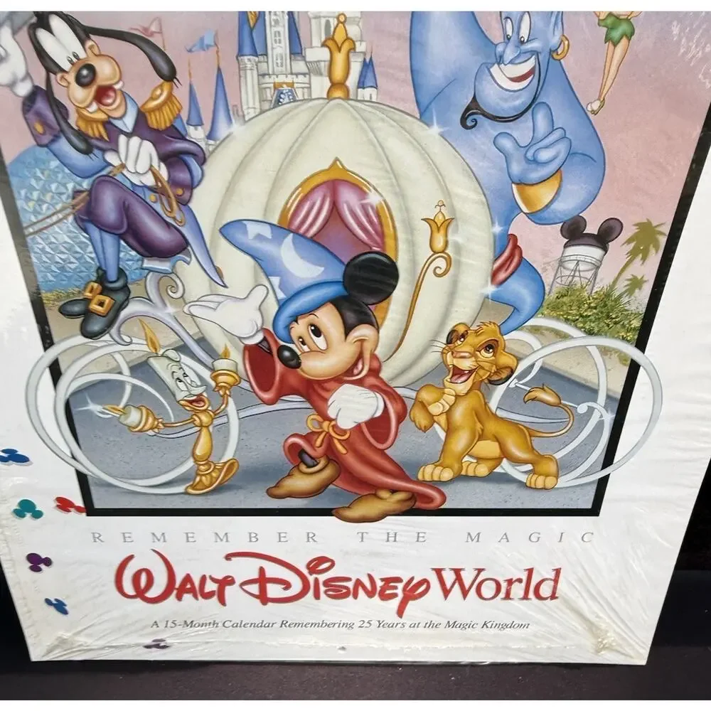 Walt Disney World 25th Anniversary Calendar 1996 New Sealed! Real Park Photo!